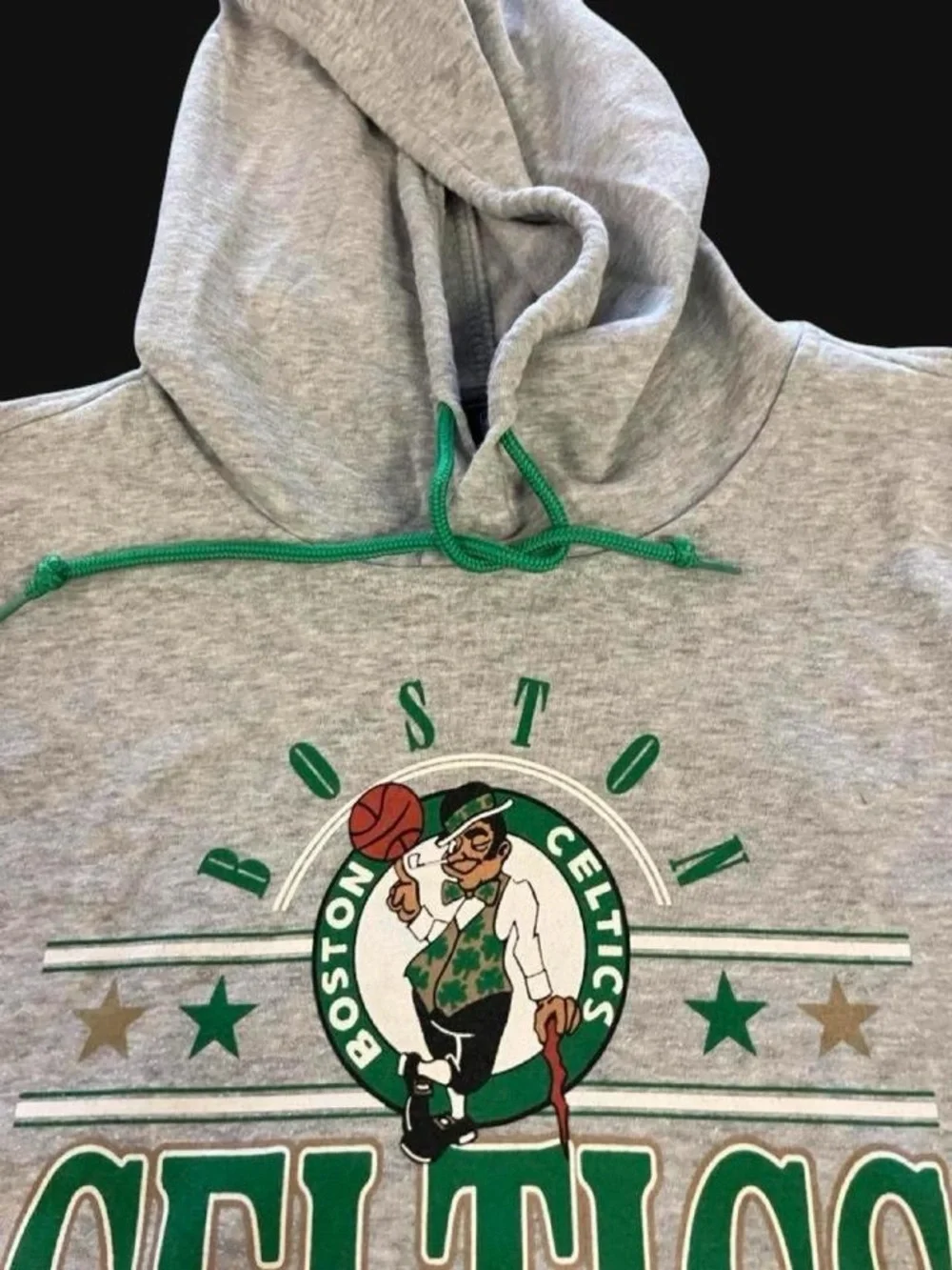 Vintage Y2K NBA Boston Celtics Gray Hoodie Sweatshirt Mens Large